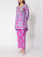 Pink Embridered Vasansi Silk Printed Co-ord Set