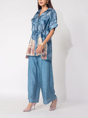 Grey  Vasansi Silk Printed Co-ord Set