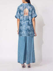 Grey  Vasansi Silk Printed Co-ord Set