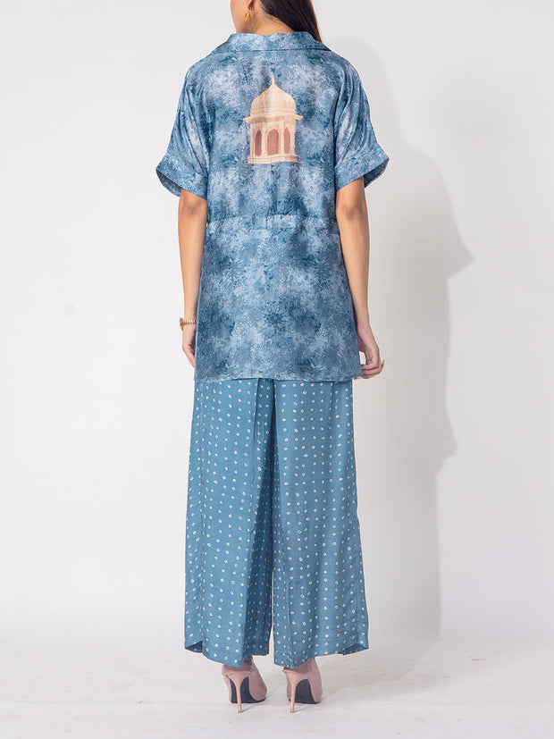 Grey  Vasansi Silk Printed Co-ord Set