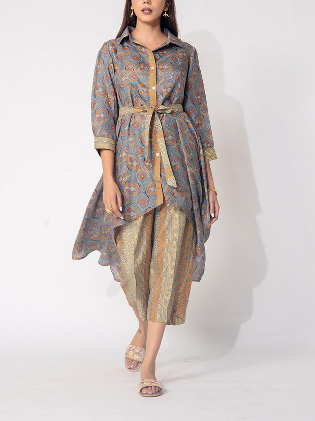 Grey Vasansi Silk Co-Ord Set