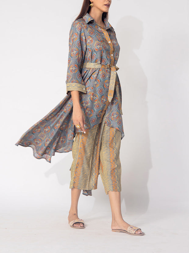 Grey Vasansi Silk Co-Ord Set