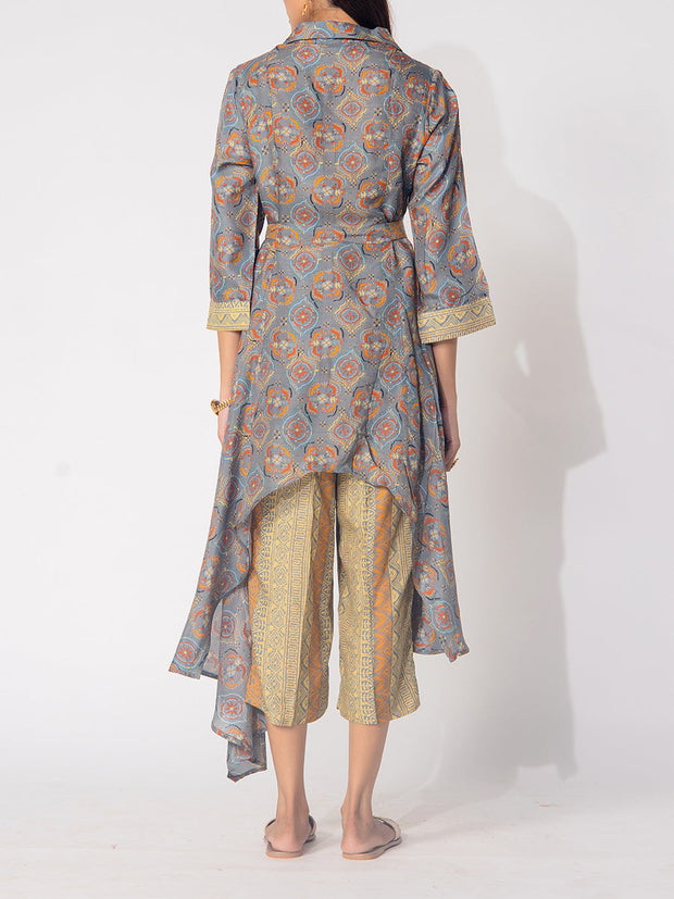 Grey Vasansi Silk Co-Ord Set
