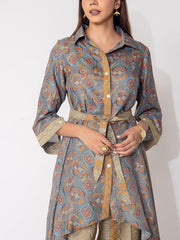 Grey Vasansi Silk Co-Ord Set