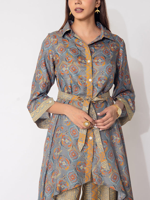 Grey Vasansi Silk Co-Ord Set