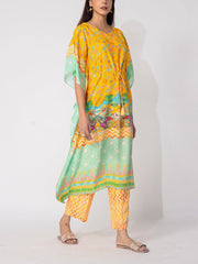 Yellow And Green Vasansi Silk Co-Ord Set