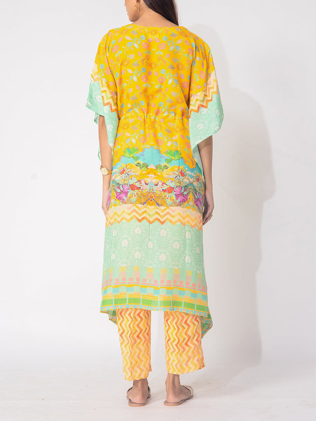 Yellow And Green Vasansi Silk Co-Ord Set