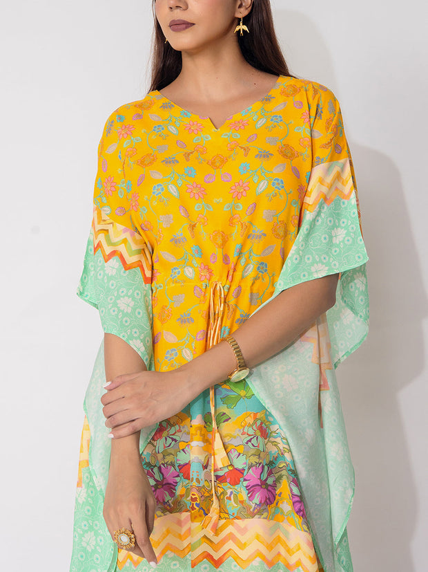 Yellow And Green Vasansi Silk Co-Ord Set