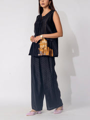 Black Vasansi Silk Co-Ord Set