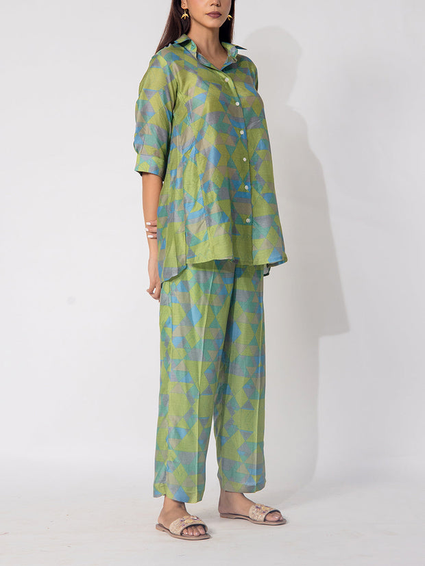 Green Vasansi silk Co-Ord Set
