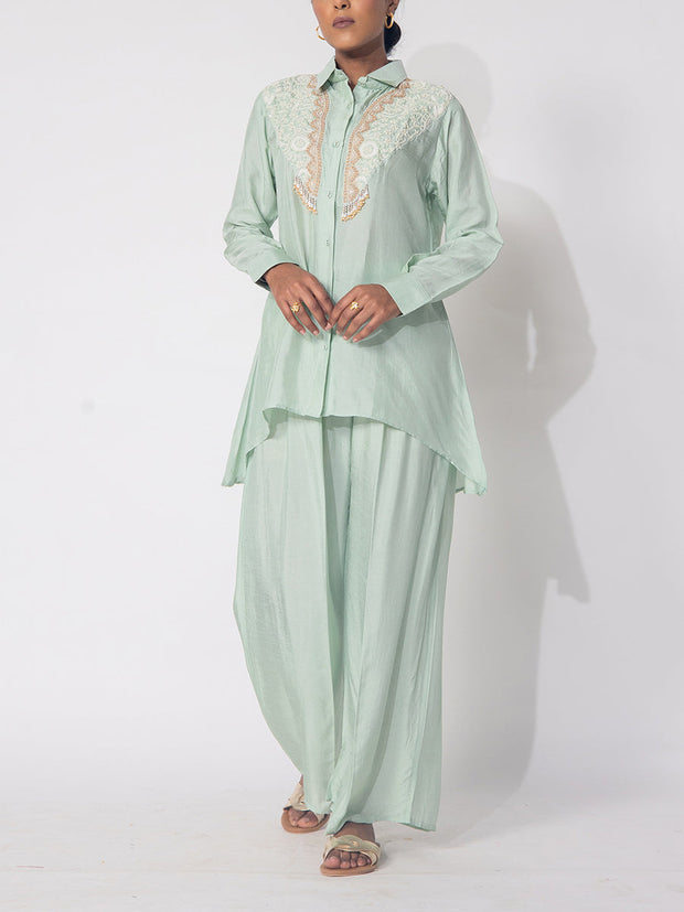 Mint Green Silk Co-Ord Set