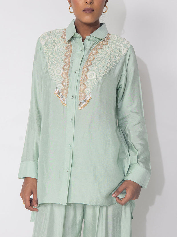 Mint Green Silk Co-Ord Set