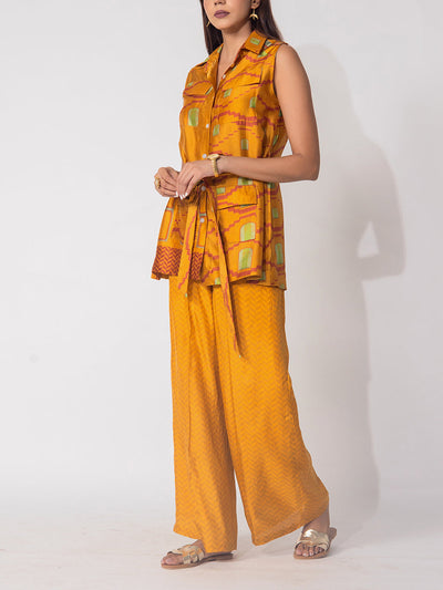 Mustard Vasansi Silk Printed Top