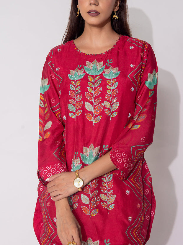 Red Vasansi Silk Co-Ord Set