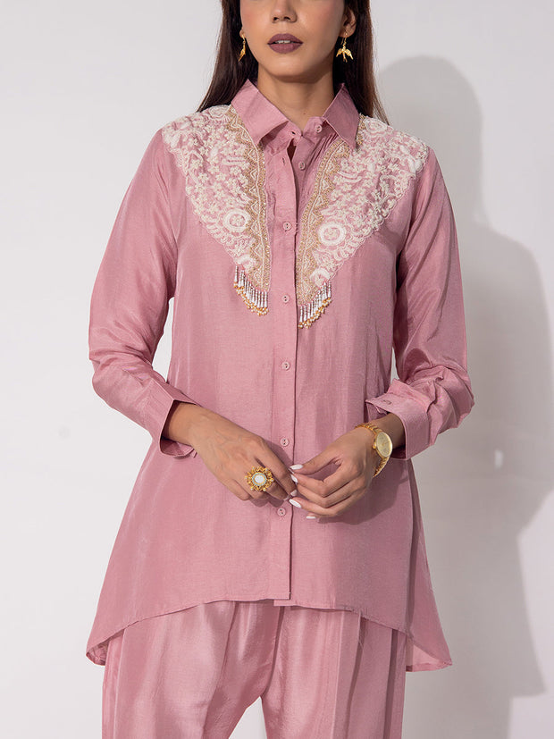 Dusty Rose Silk Co-Ord Set