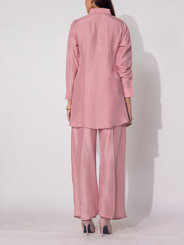 Dusty Rose Silk Co-Ord Set