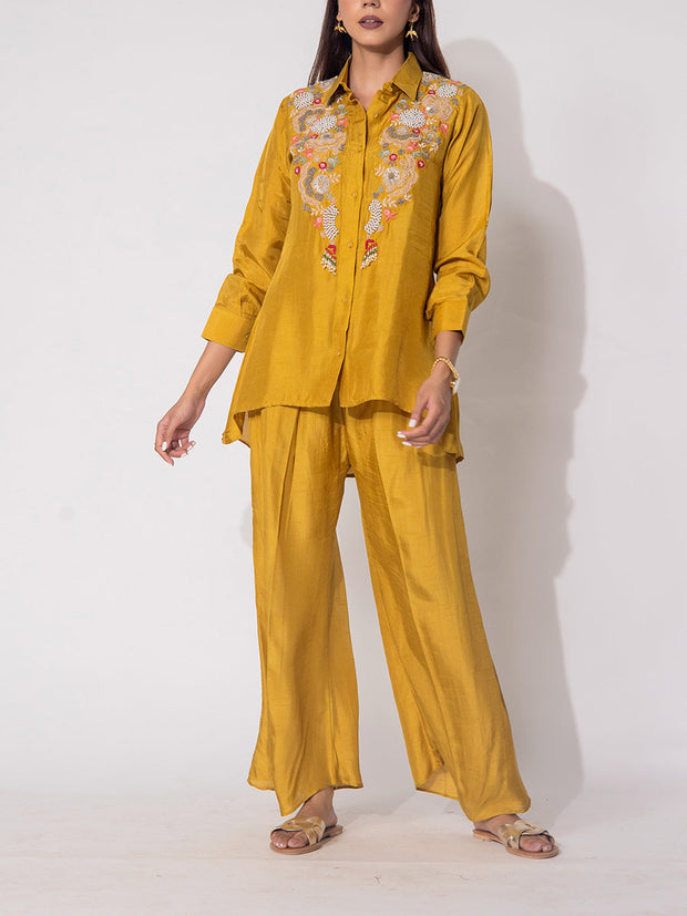 Mustard Silk Co-Ord Set