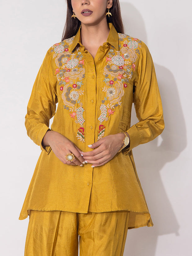 Mustard Silk Co-Ord Set