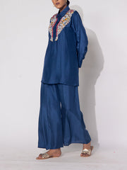 Blue Silk Co-Ord Set