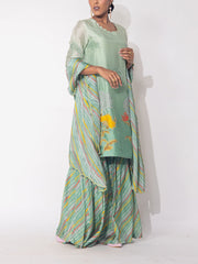 Light Green  Embroidered Vasansi Silk Salwar Suit