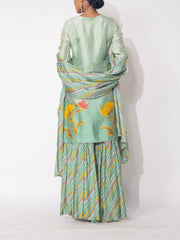 Light Green  Embroidered Vasansi Silk Salwar Suit