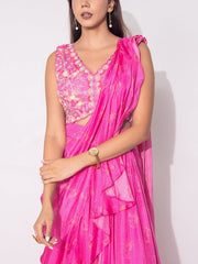 Pink Silk Lehenga Set