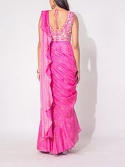 Pink Silk Lehenga Set