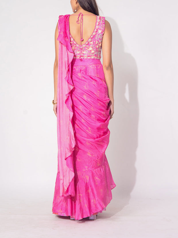 Pink Silk Lehenga Set