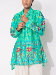 Green Vasansi Silk Printed Top