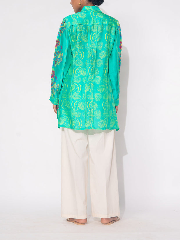 Green Vasansi Silk Printed Top