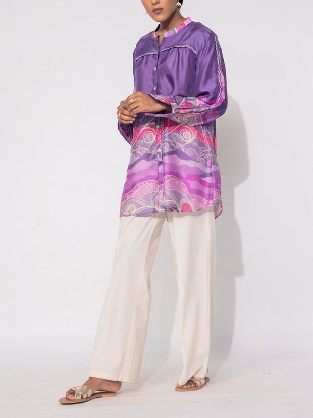Purple  Vasansi Silk Printed Top