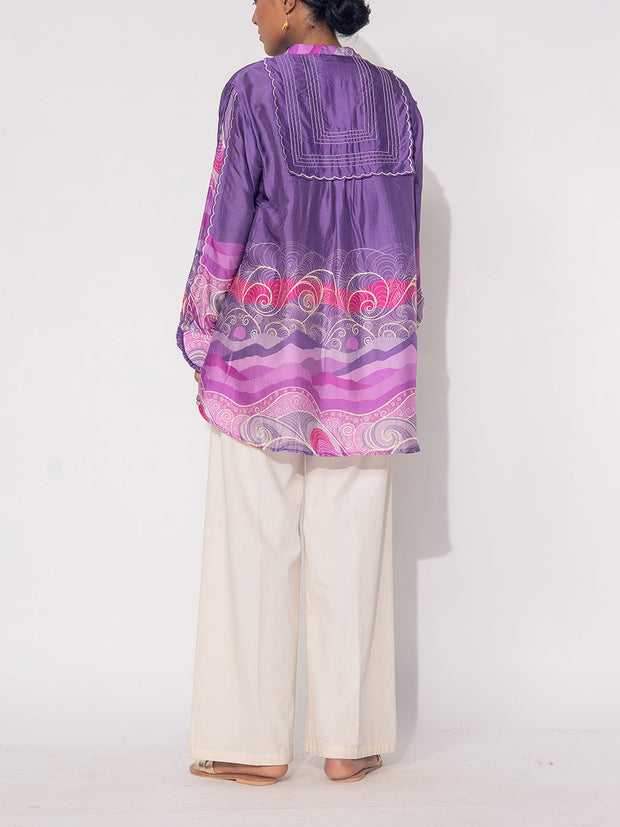 Purple  Vasansi Silk Printed Top