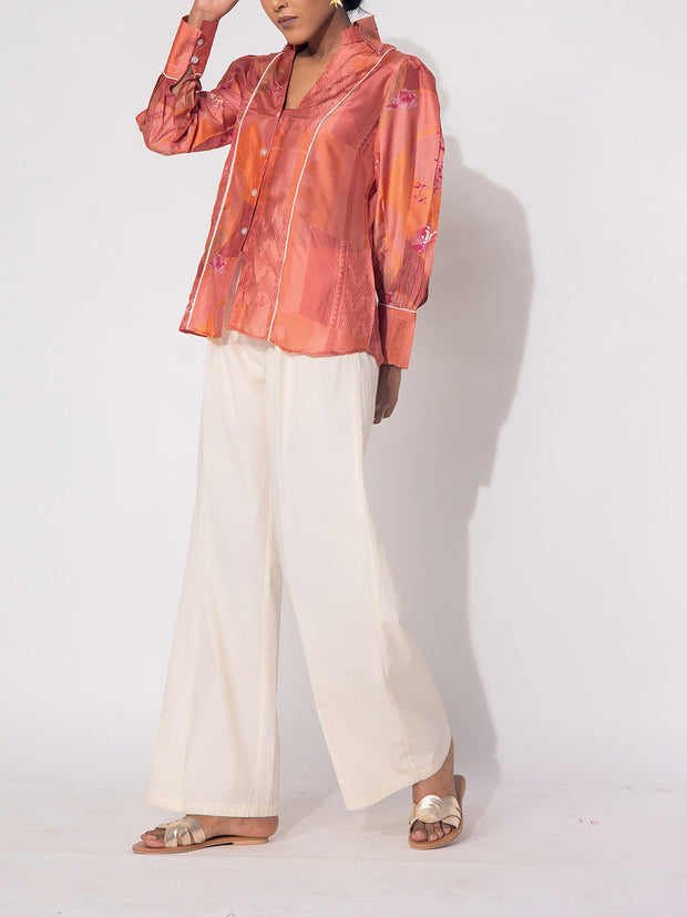 Peach Vasansi Silk Printed Top