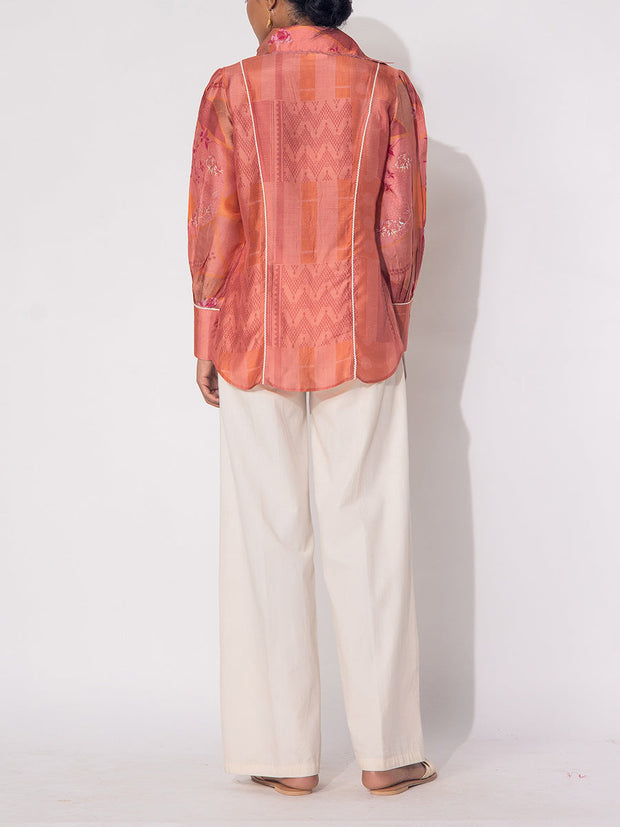 Peach Vasansi Silk Printed Top