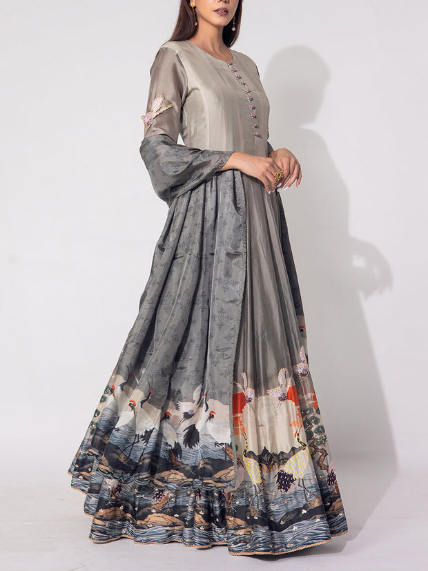 Grey Vasansi Silk Gown