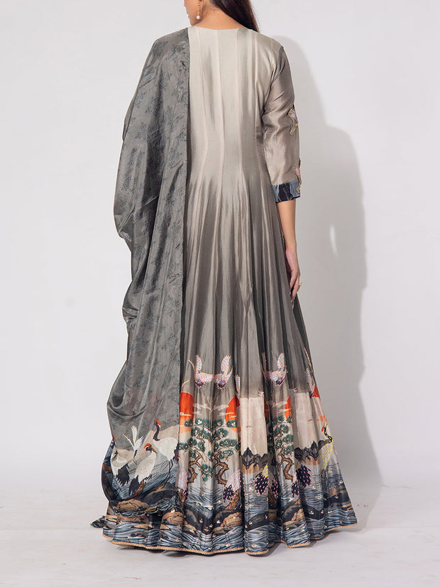 Grey Vasansi Silk Gown