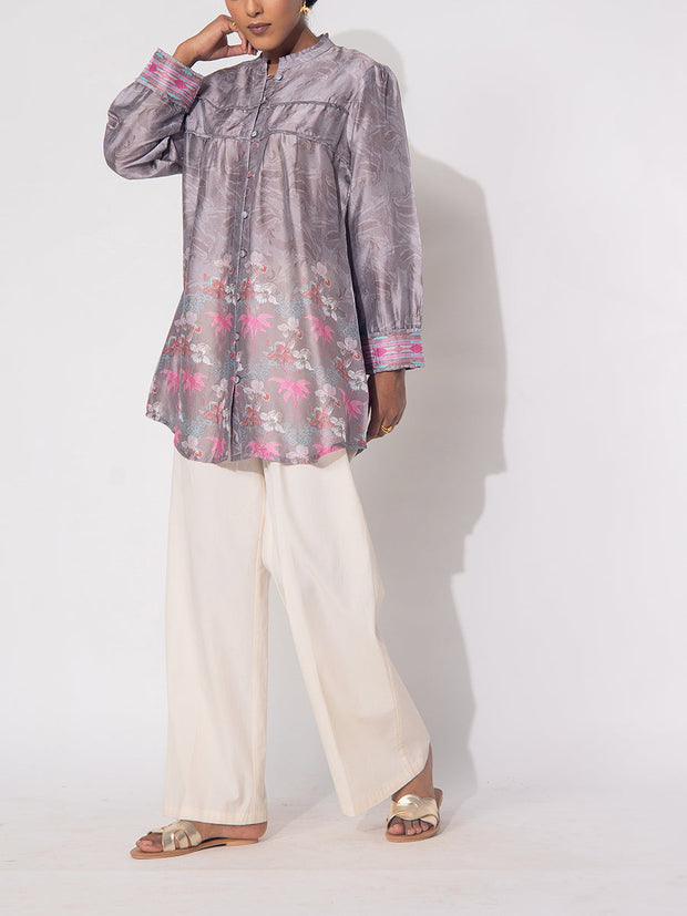 Grey Vasansi Silk Printed TOP