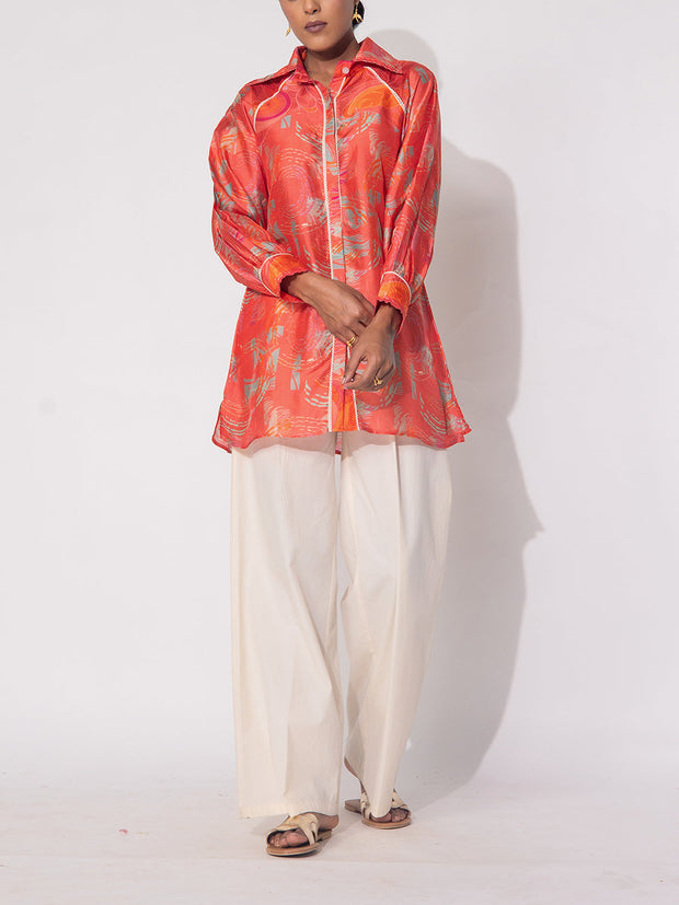 Orange Vasansi Silk Printed Top