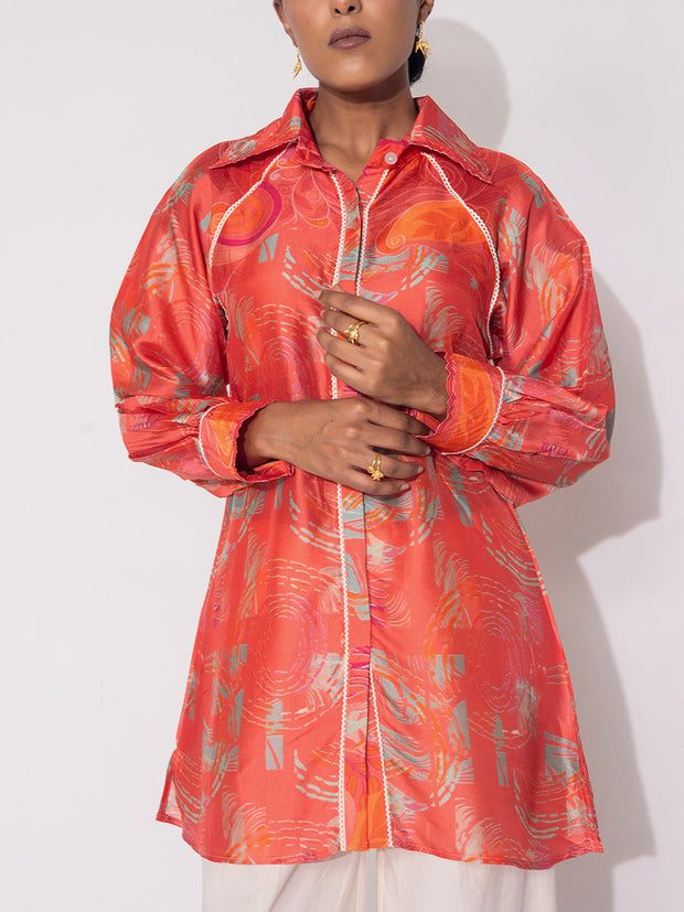 Orange Vasansi Silk Printed Top