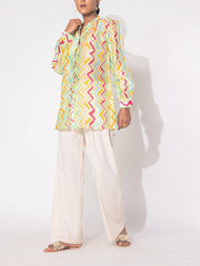 Multicolor  Leheriya Printed Vasansi Silk  Top