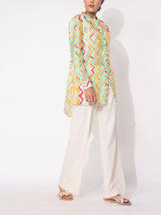 Multicolor  Leheriya Printed Vasansi Silk  Top