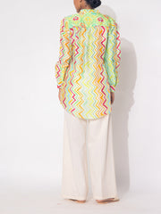 Multicolor  Leheriya Printed Vasansi Silk  Top