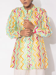 Multicolor  Leheriya Printed Vasansi Silk  Top