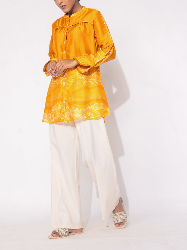 Yellow Vasansi Silk Printed Top