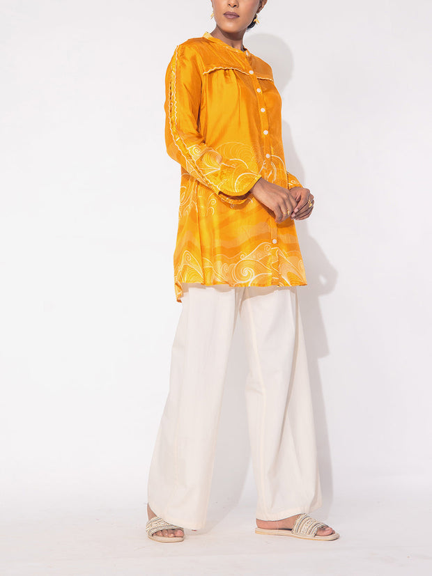 Yellow Vasansi Silk Printed Top