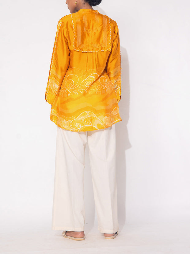 Yellow Vasansi Silk Printed Top