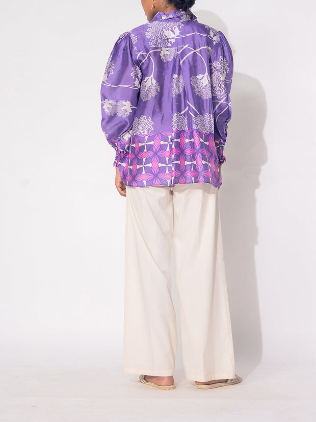 Purple Vasansi Silk Printed Top