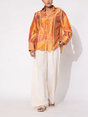 Mustard Vasansi Silk Printed Top