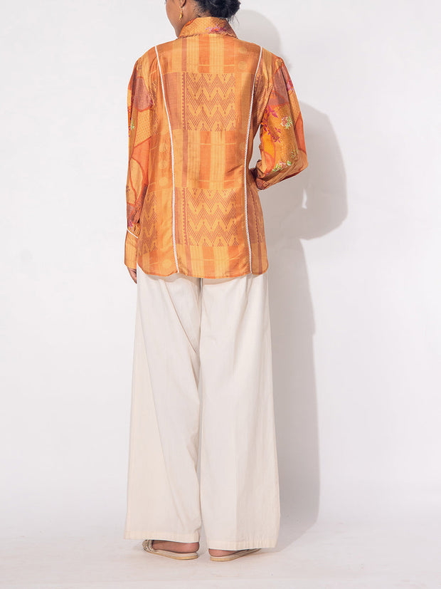 Mustard Vasansi Silk Printed Top