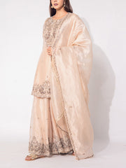 Peach Organza Tissue Suit Set